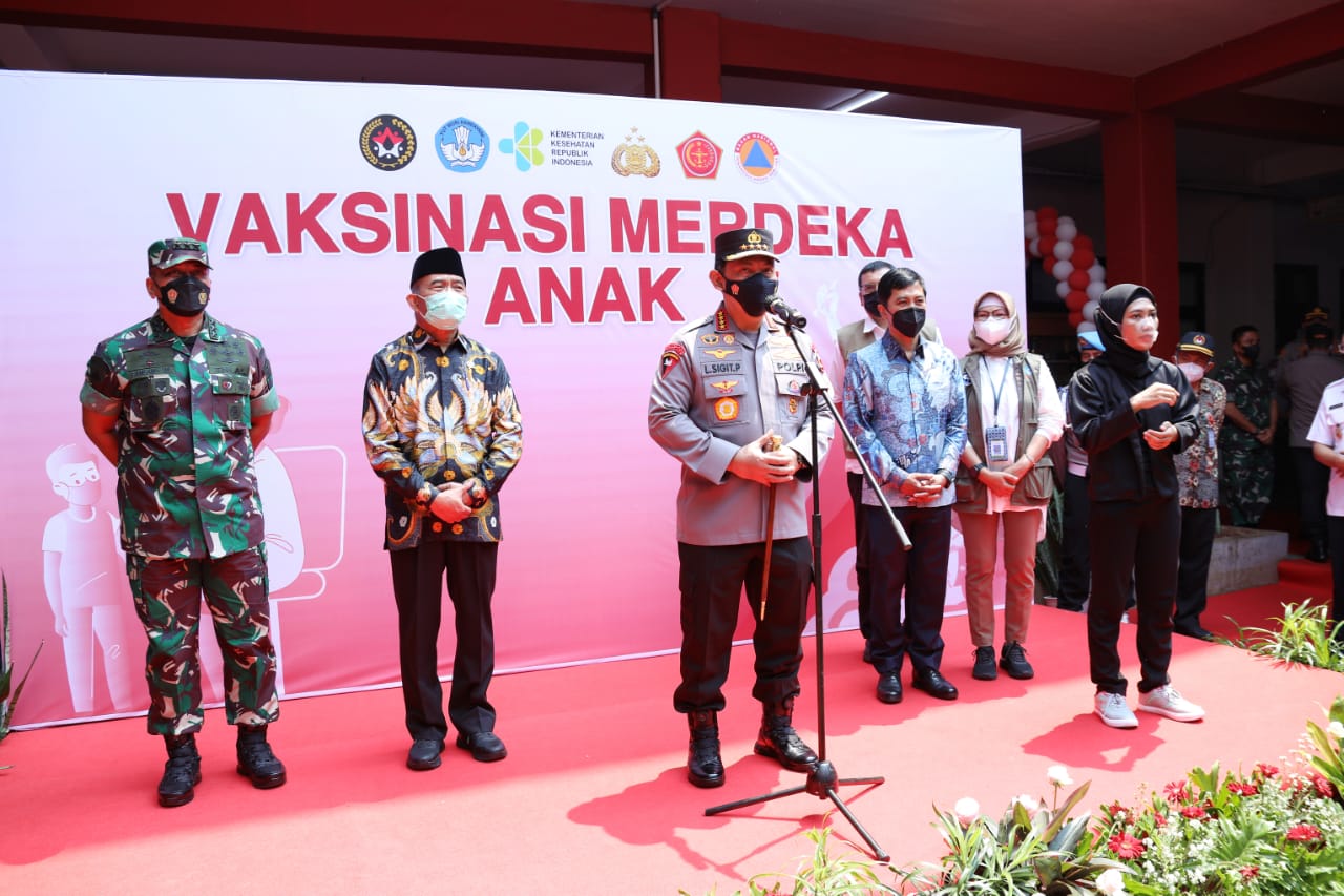 Launching Vaksinasi Merdeka Anak, Kapolri: Upaya Menjaga Generasi Penerus Bangsa