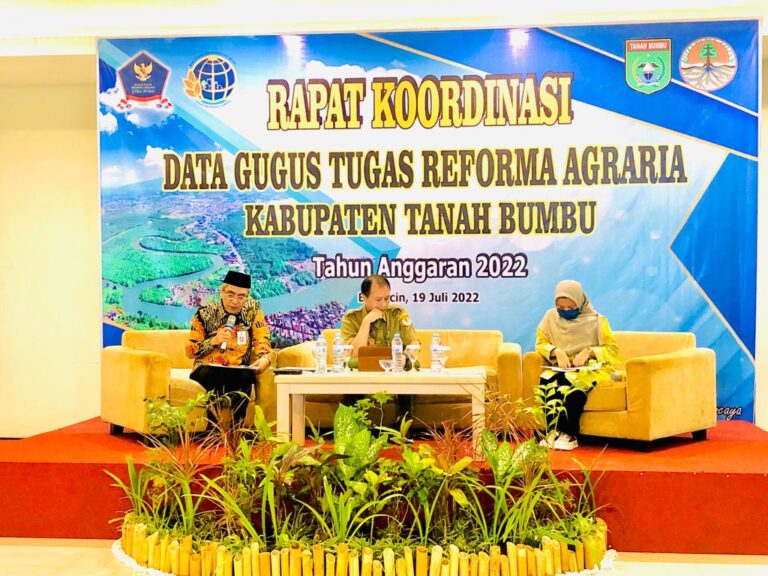 Pemkab Tanbu Hadiri Rakor Data Gugus Tugas Reforma Agraria TA – 2022