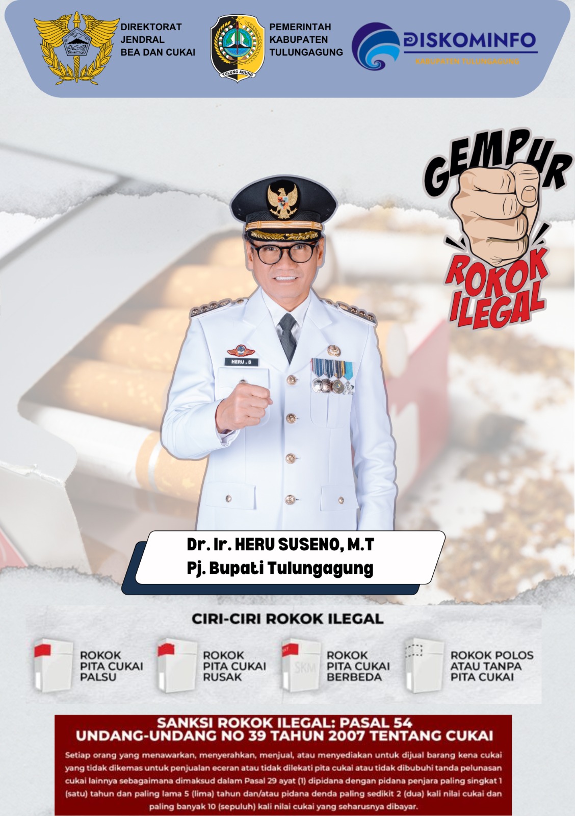 Pemkab Tulungagung Sosialisasi Gempur Rokok Ilegal
