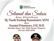 Keluarga Besar Dishub Ucapkan Selamat Atas di Lantiknya Bupati Magetan Periode 2025-2030.