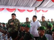 Bupati Andi Rudi Latif Sambut dan Dampingi Kunjungan Menhan RI ke Tanah Bumbu, Tinjau Yonif TP 828/BWM
