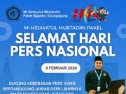 Keluarga Besar MI Hidayatul Mubtadin pakel mengucapkan selamat memperingati Hari. Pers Nasional