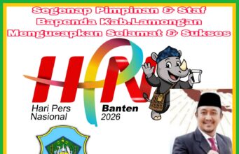 Keluarga Besar Kepala Bapenda Lamongan mengucapkan selamat memperingati Hari Pers Nasional 2026