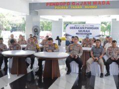 Polres Tanah Bumbu Ikuti Zoom Gerakan Pangan Murah POLRI–BULOG dan Gelar Pasar Murah untuk Masyarakat.