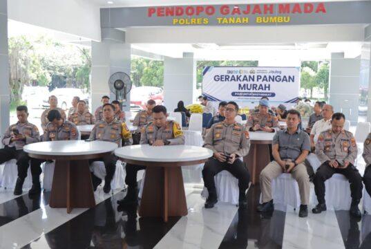 Polres Tanah Bumbu Ikuti Zoom Gerakan Pangan Murah POLRI–BULOG dan Gelar Pasar Murah untuk Masyarakat.