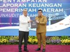 Mas Dhito Serahkan LKPD Kabupaten Kediri Unaudited Tahun 2025 ke BPK Jatim
