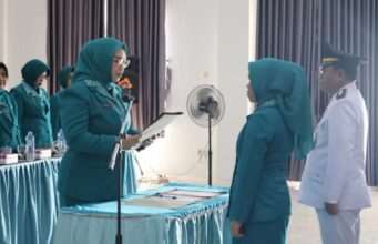 Ketua TP PKK Tanbu Kukuhkan Ketua TP PKK Kecamatan Kusan Hulu, Tekankan Inovasi dan Gotong Royong