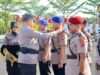 Polres Tanah Bumbu melaksanakan upacara serah terima jabatan Kasatpolair, Kapolsek Satui, Kapolsek Sungai Loban dan Kapolsek Karang Bintang.