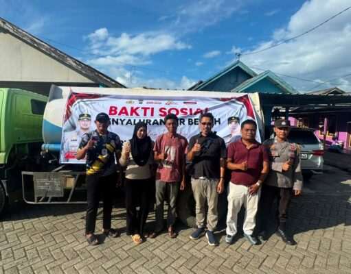 Bakti Sosial Penyaluran Air Bersih Dalam Rangka Hari Bhayangkara Ke- 80 Tahun 2026 Polres Tanbu
