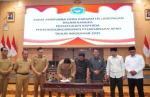 Rapat Paripurna, Raperda Pertanggungjawaban Pelaksanaan APBD Lamongan Tahun 2025 Disepakati