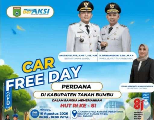 Car Free Day Perdana Tanah Bumbu Meriahkan HUT RI Ke-81 dengan Olahraga, UMKM, dan Edukasi Lingkungan
