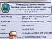Antipasi Jalan Saat Banjir. Dpupr kab. Magetan Kerjakan Rehabilitasi Peninggian Jalan Becok – Ngelang Kartoharjo