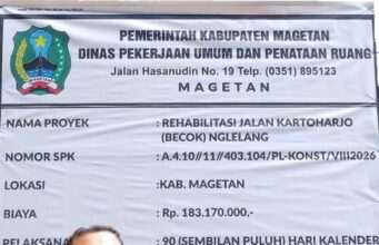 Antipasi Jalan Saat Banjir. Dpupr kab. Magetan Kerjakan Rehabilitasi Peninggian Jalan Becok – Ngelang Kartoharjo
