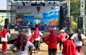 Gelar Senam Masal, Dinas Ketahanan Pangan Tulungagung Sukseskan Gerakan Pangan Murah dan Produk Unggulan