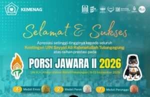 Kontingen UIN Satu Raih 13 Medali di PORSI Jawara II 2026, Rektor: Bukti Nyata Semangat Santri Berprestasi