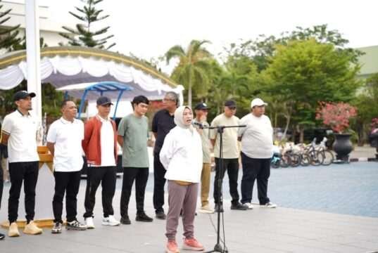Aksi Jalan Sehat ASN Tanah Bumbu Diwarnai Pesan Waspada Karhutla