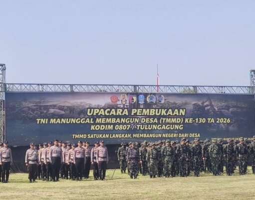 Buka TMMD ke-130 Tahun 2026 Di Campurdarat, Plt. Bupati Tulungagung Perkuat Kemanunggalan TNI Dengan Rakyat