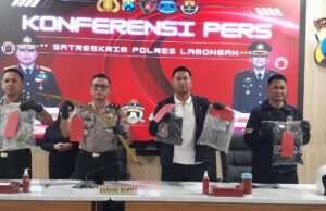 Polres Lamongan, Amankan Lima Tersangka Bentrokan Dua Perguruan Silat