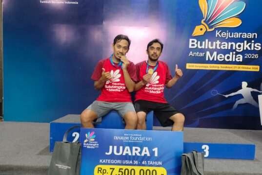 Kejuaraan Bulutangkis Antar Media 2026 Zona Timur, Suksesi Nasional Juara 1 Usia 36-45